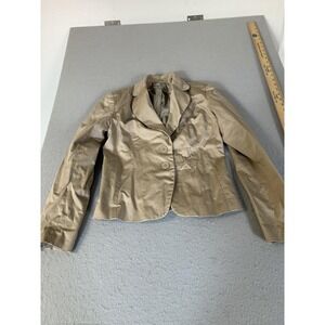 Worthington Blazer Womens 4 Tan Two Button Lined Career Jacket Workwear